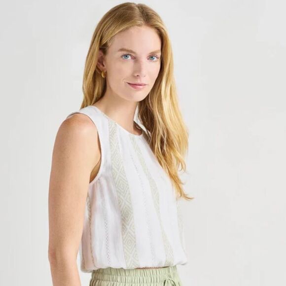 SPLENDID WOMEN’S SLEEVELESS DIXIE TOP WITH ELASTIC BUBBLE HEM FULLY LINED NWT - Picture 3 of 9